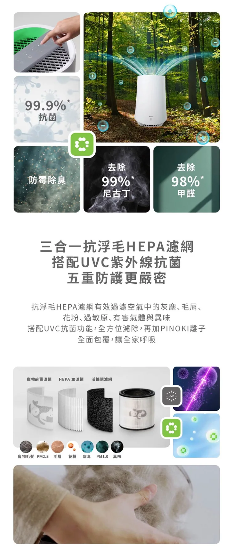 acerpure PRO P5 AP535-30W 智慧感測與空氣清淨功能官方圖