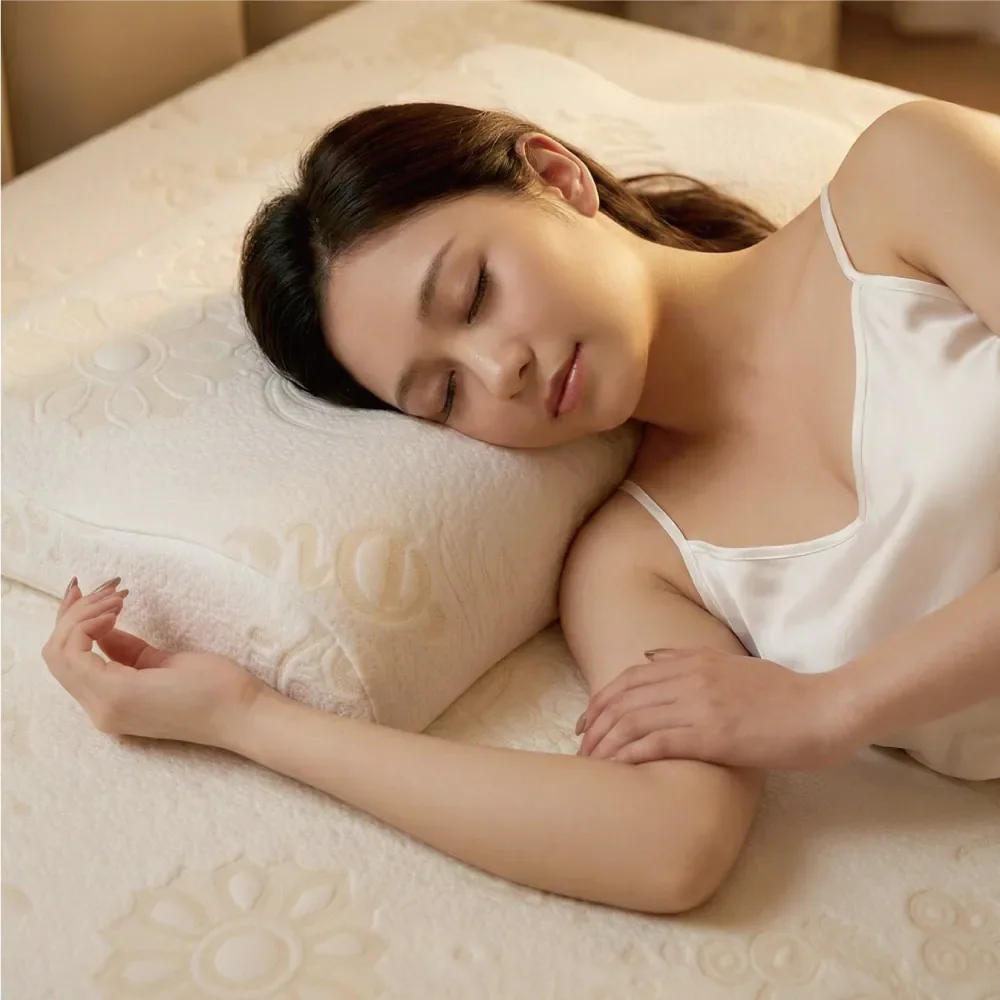 Dios C5 夢享枕官方情境圖，示意固定曲線枕面