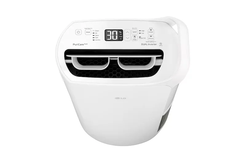 LG PuriCare DD121QWE0 12L 雙變頻除濕機官方產品圖,作為五款 LG 除濕機系列比較封面