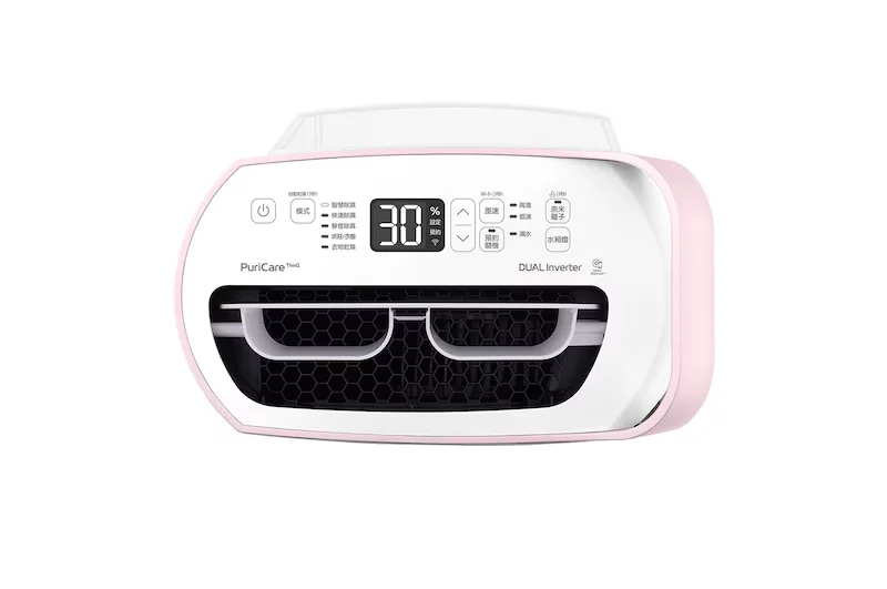 LG MD161QPK3 官方產品圖，展示機身與操作細節