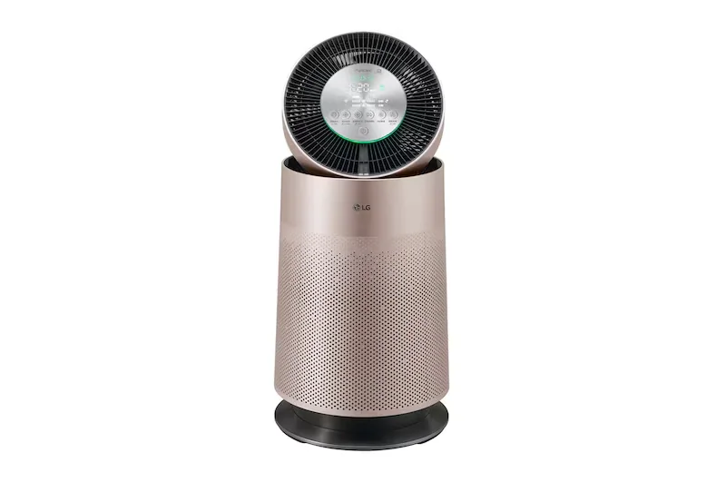 LG AS601DPT0 PuriCare 360度空氣清淨機玫瑰金機身官方情境圖
