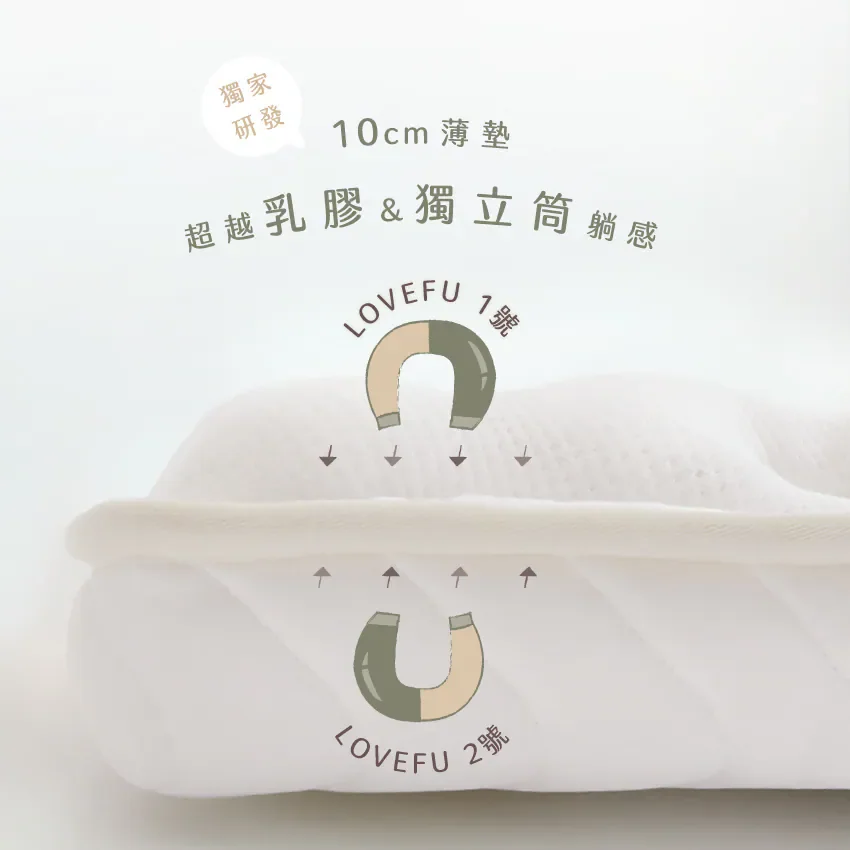 LOVEFU 無光薄墊官方情境圖，供折疊、收納與搬家前檢查